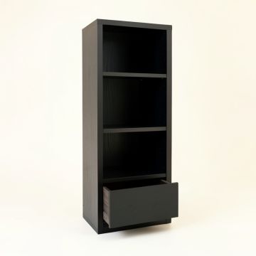 Reed Crest Narrow Cubby Tower - Black (synthetic illustration; no displayed measurements)