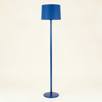 Holly Bluff Floor Lamp With A Plain Fabric Shade - Blue (synthetic illustration; no displayed measurements)