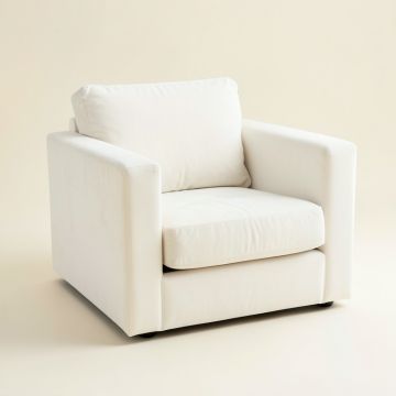 Birch Canyon Upholstered Armchair - White (synthetic illustration; no displayed measurements)