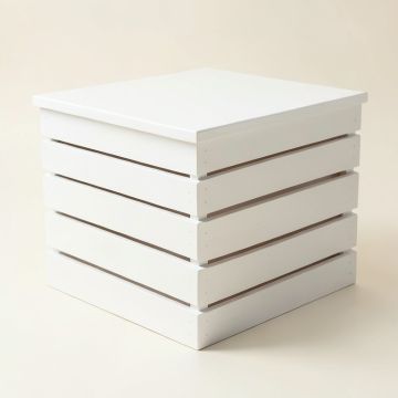 Wren Bridge Closed Outdoor Storage Box - White (synthetic illustration; no displayed measurements)