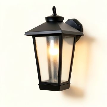 Ickes Black 12.5 '' H Outdoor Wall Lantern (synthetic illustration; no displayed measurements)