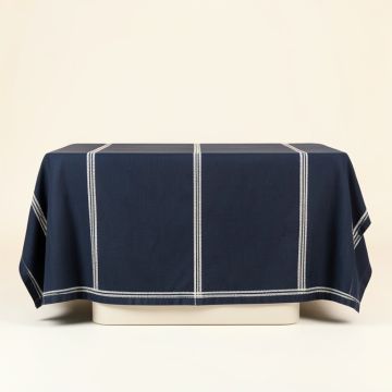 Dawn Crossing Flat Bed Sheet - Navy (synthetic illustration; no displayed measurements)