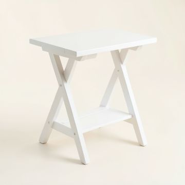 Flint Branch Compact Balcony Table - White (synthetic illustration; no displayed measurements)