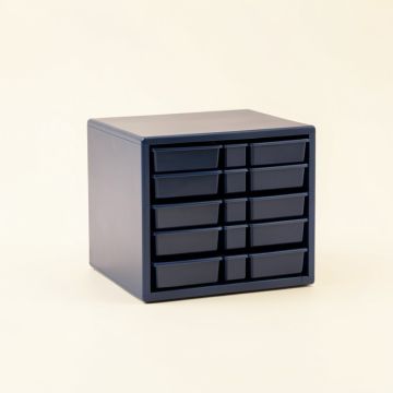 Sage Arc Small-Parts Storage Drawer Cabinet - Navy (synthetic illustration; no displayed measurements)