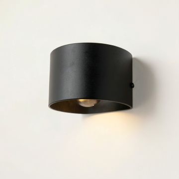 Ash Bluff Wall Sconce Mounted On A Plain Wall - Black (synthetic illustration; no displayed measurements)