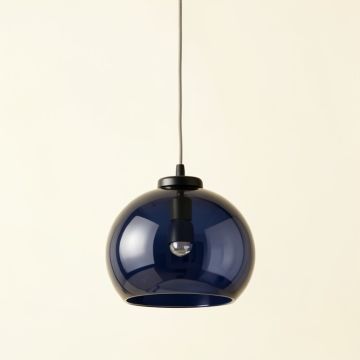 Vale Arc Pendant Light Suspended From One Plain Cable - Navy (synthetic illustration; no displayed measurements)
