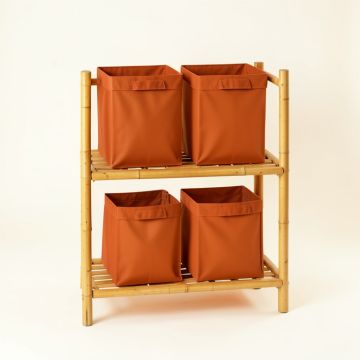 Juniper Bluff Laundry Sorting Station With Plain Removable Bags - Terracotta (synthetic illustration; no displayed measurements)