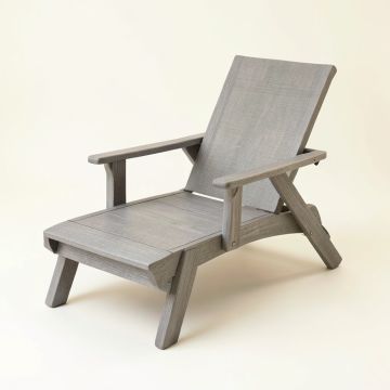 Bay Bridge Outdoor Lounge Chair - Gray (synthetic illustration; no displayed measurements)