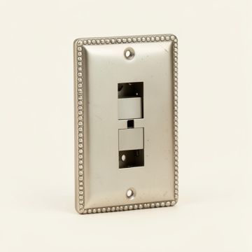 Classic Beaded 2-Gang Toggle Light Switch Wall Plate (synthetic illustration; no displayed measurements)