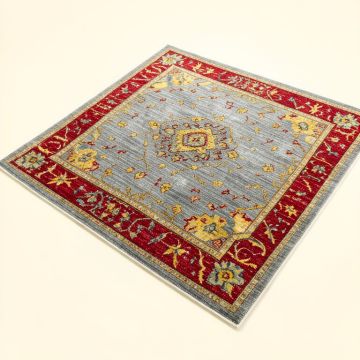 Harrison Power Loom Gray/Red/Yellow Rug (synthetic illustration; no displayed measurements)