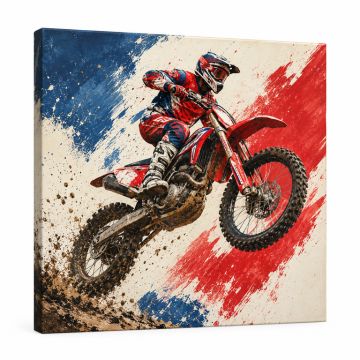 Dirt Bike Jump Motocross Air - Wrapped Canvas Graphic Art Print