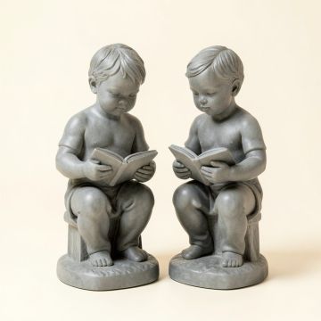 Alma Boy And Girl Reading 2 Piece Statue Set (synthetic illustration; no displayed measurements)
