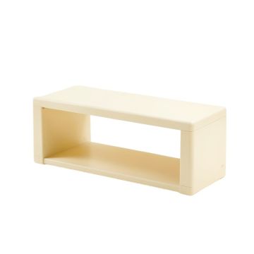 Pine Arc Narrow Outdoor Storage Bench - Ivory