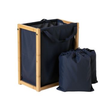 Glen Crossing Laundry Sorting Station With Plain Removable Bags - Navy