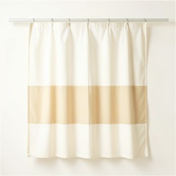 Wren Bend Shower Curtain Hanging Flat From A Plain Rod - Cream (synthetic illustration; no displayed measurements)