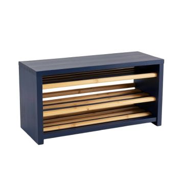 Sage Bridge Shoe Storage Bench - Navy