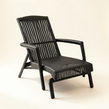 Cove Bridge Outdoor Lounge Chair - Black (synthetic illustration; no displayed measurements)