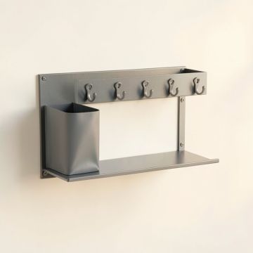 Vale Bridge Wall-Mounted Entryway Organizer Shelf - Gray (synthetic illustration; no displayed measurements)