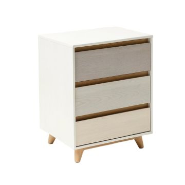 Bae Mid-Century Modern 3-Tier Wood Nightstand
