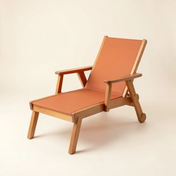 Field Bridge Outdoor Lounge Chair - Terracotta (synthetic illustration; no displayed measurements)