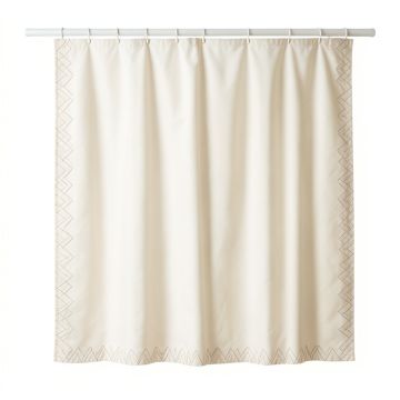 Holly Dale Shower Curtain Hanging Flat From A Plain Rod - Ivory (synthetic illustration; no displayed measurements)