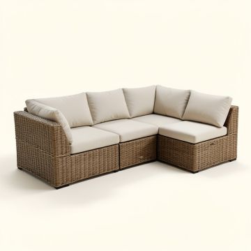 Ginae 112.59 '' Wide Symmetrical Patio Sectional With Cushions (synthetic illustration; no displayed measurements)
