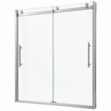 58.5-60 '' W X 62 '' H Double Sliding Semi-Frameless Shower Door