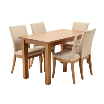 Abomma Butterfly Leaf Rubberwood Solid Wood Dining Set