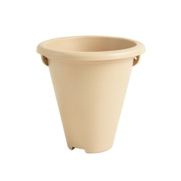 Flint Branch Empty Railing Planter With Integral Brackets - Beige