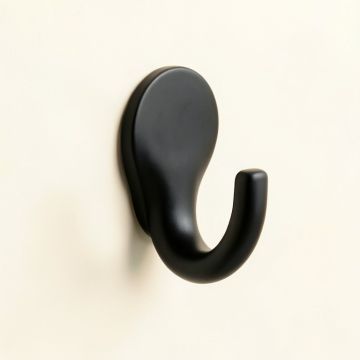 Maple Bluff Wall-Mounted Robe Hook - Black (synthetic illustration; no displayed measurements)