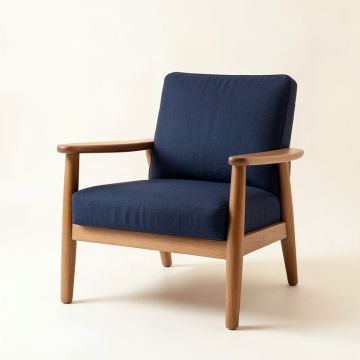 Bay Dale Upholstered Armchair - Navy (synthetic illustration; no displayed measurements)