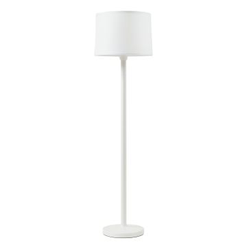 Laurel Dale Floor Lamp With A Plain Fabric Shade - White