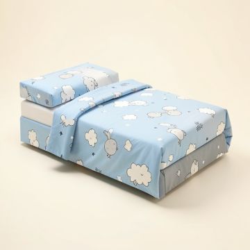 Happy Clouds Infant 5 Piece Crib Bedding Set (synthetic illustration; no displayed measurements)