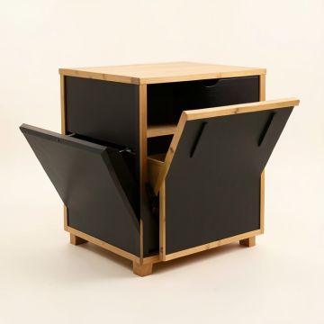 Willow Bluff Freestanding Pull-Out Hamper Cabinet - Black (synthetic illustration; no displayed measurements)