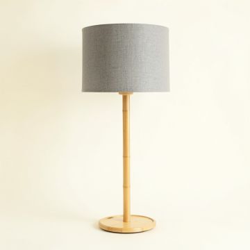 Alder Brook Floor Lamp With A Plain Fabric Shade - Gray (synthetic illustration; no displayed measurements)
