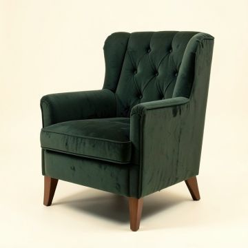 28 '' Wide Tufted Velvet Wingback Chair (synthetic illustration; no displayed measurements)