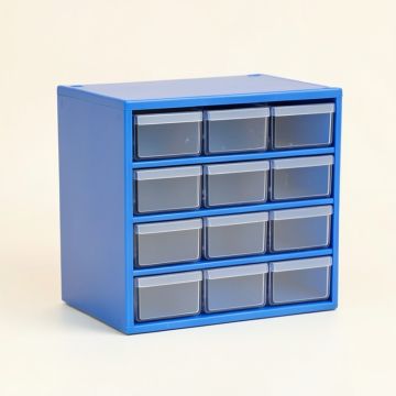 Ash Canyon Small-Parts Storage Drawer Cabinet - Blue (synthetic illustration; no displayed measurements)