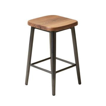 Maureen Swivel Solid Wood Adjustable Height Bar Stool