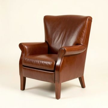 33 '' Wide Genuine Leather Wingback Chair (synthetic illustration; no displayed measurements)