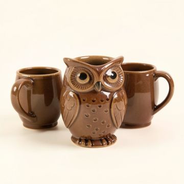 Bamard Owl 4 Piece Coffee Mug Set (synthetic illustration; no displayed measurements)
