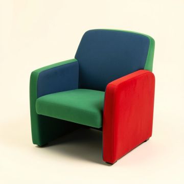 Single Armrest Kids Club Chair (synthetic illustration; no displayed measurements)