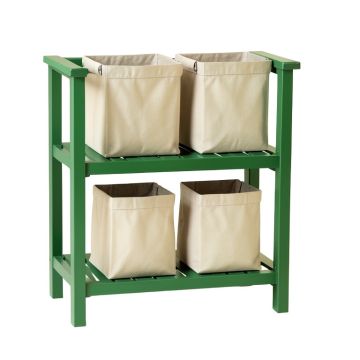 Dune Crossing Laundry Sorting Station With Plain Removable Bags - Green