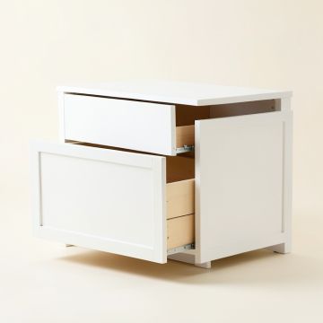Slate Canyon Freestanding Pull-Out Hamper Cabinet - White (synthetic illustration; no displayed measurements)