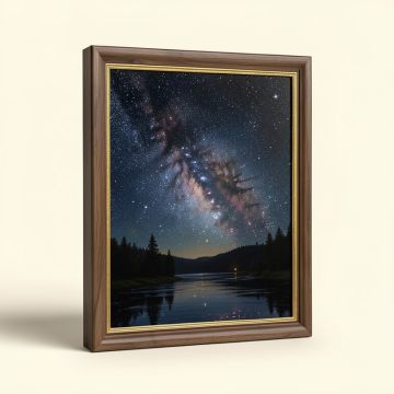 Starry Night Over Rhone - Picture Frame Painting Print On Paper (synthetic illustration; no displayed measurements)