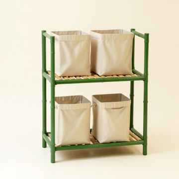 Cliff Bend Laundry Sorting Station With Plain Removable Bags - Green (synthetic illustration; no displayed measurements)