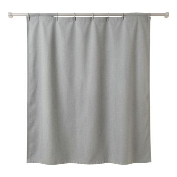 Elm Branch Shower Curtain Hanging Flat From A Plain Rod - Gray