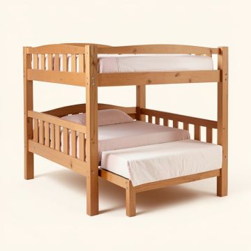 Stig Full Over Full Solid Wood Standard Bunk Bed With Trundle (synthetic illustration; no displayed measurements)