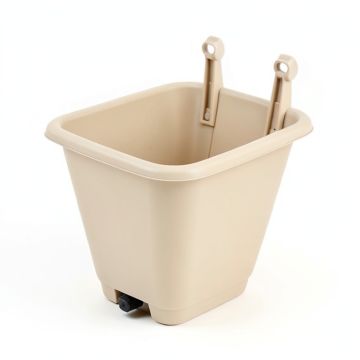 Harbor Bridge Empty Railing Planter With Integral Brackets - Beige (synthetic illustration; no displayed measurements)