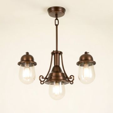 Charleston Bronze 3 -Bulb 16.5 '' H Outdoor Chandelier (synthetic illustration; no displayed measurements)