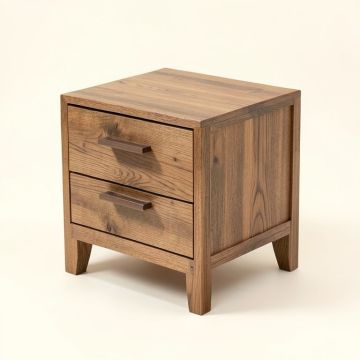 Brunella Solid Wood 2 Drawer End Table (synthetic illustration; no displayed measurements)